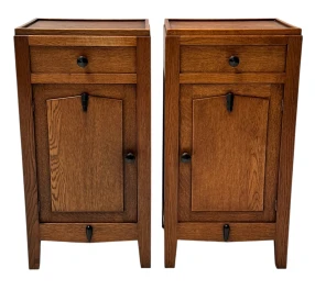 Two Art Deco Amsterdamse School Nightstands or Bedside Tables, 1920s